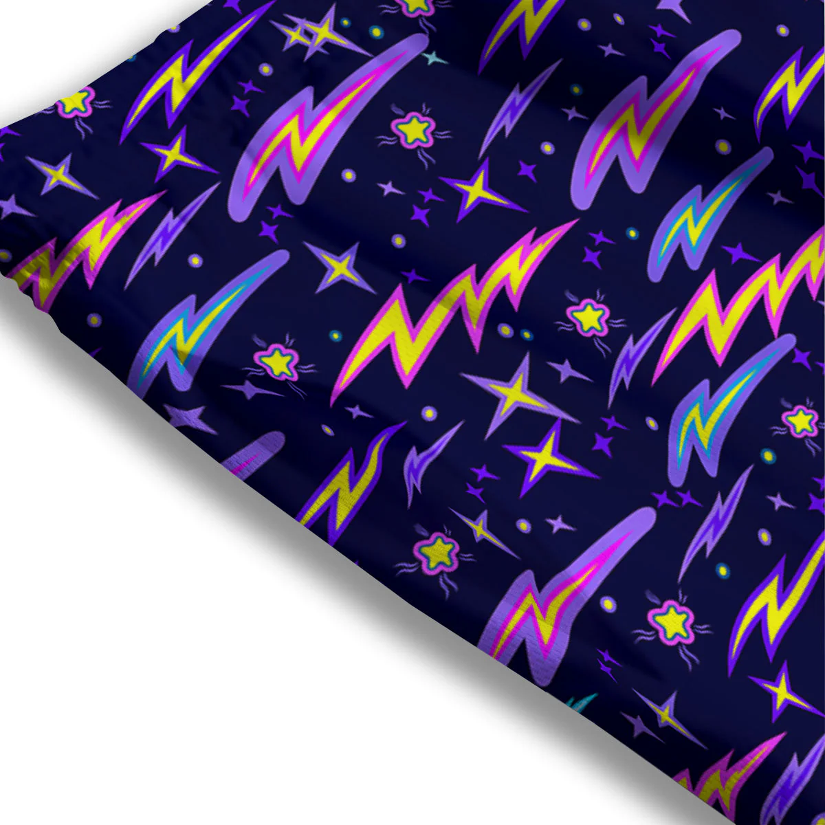 Purple Lightning Flashes Print Pattern Mesh Shorts - Image 3
