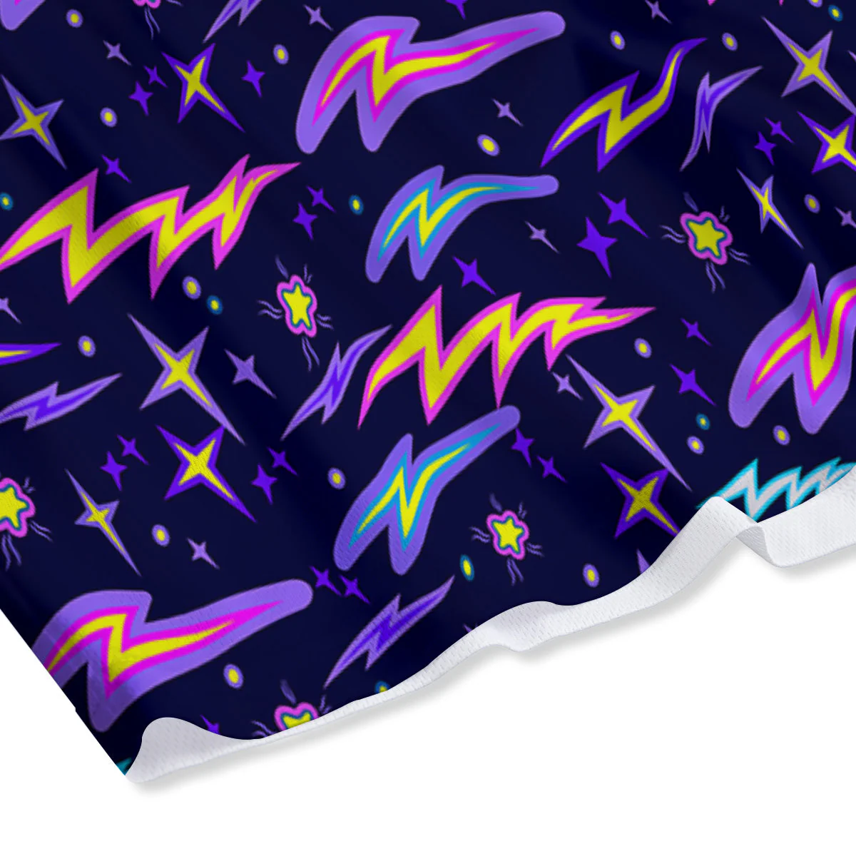 Purple Lightning Flashes Print Pattern Mesh Shorts - Image 4