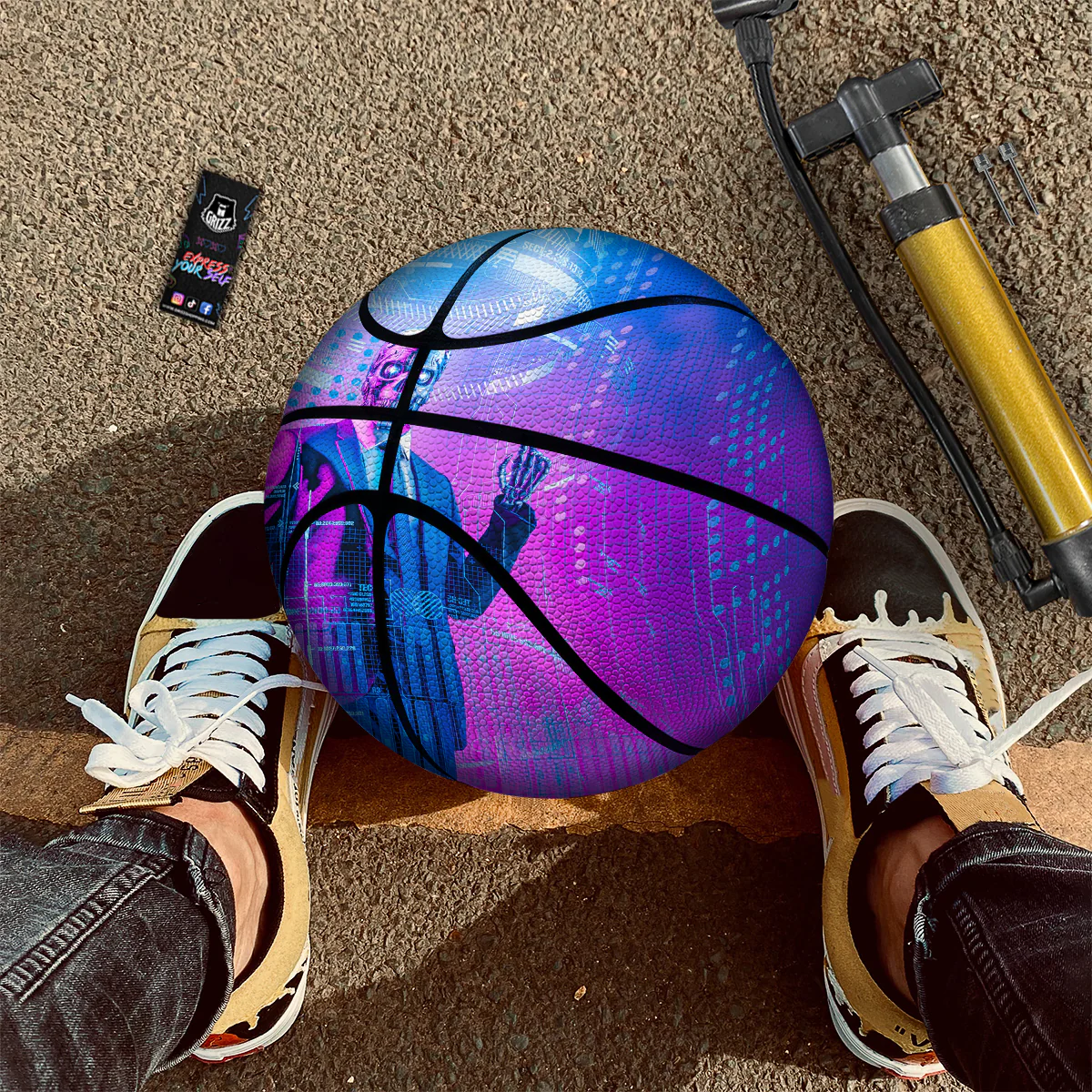 Purple Skeleton Cyber Print Basketball - Image 2