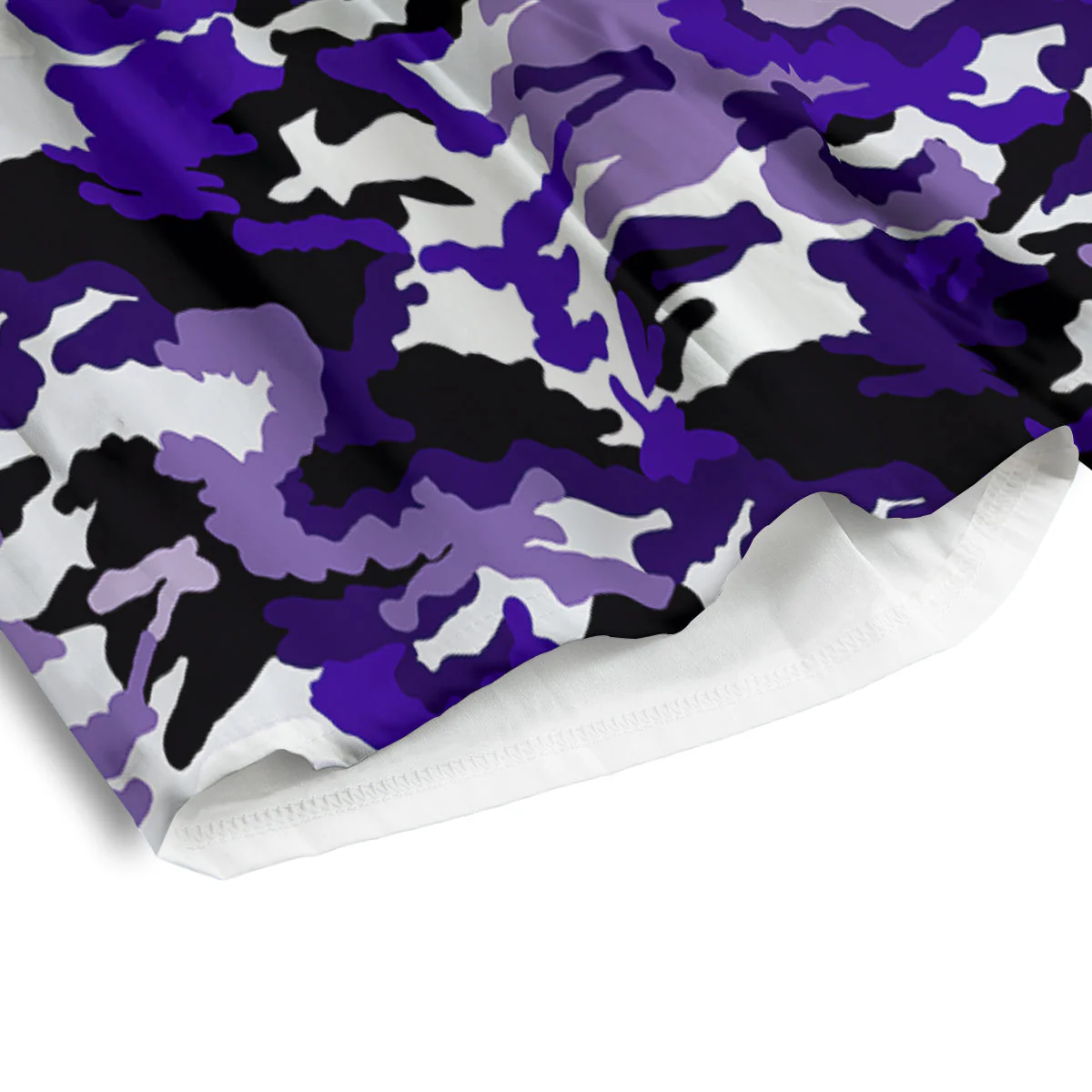 Purple White Abstract Camouflage Print Men's Athletic Shorts - Image 4