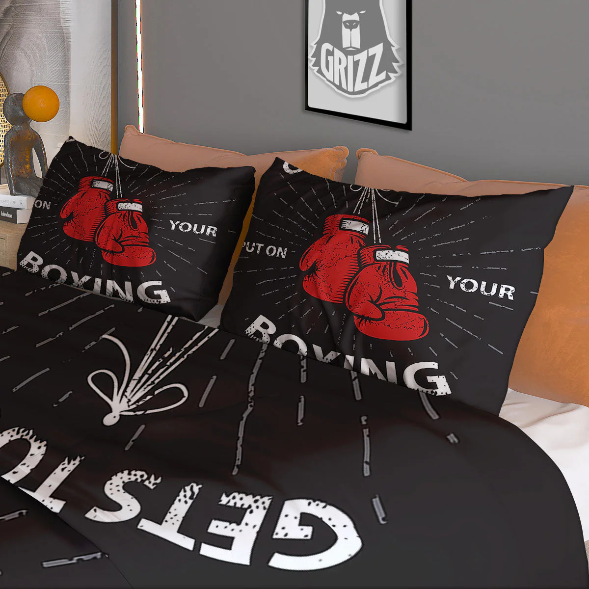 Put On Your Boxing Gloves Print Duvet Cover Bedding Set - Image 3
