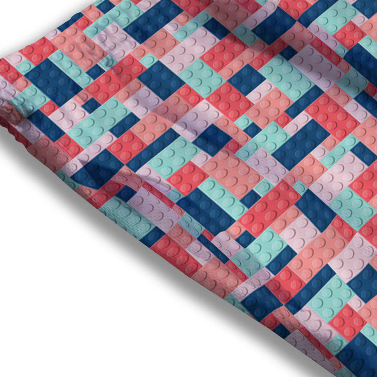 Puzzle Game Colorful Block Print Pattern Mesh Shorts - Image 3