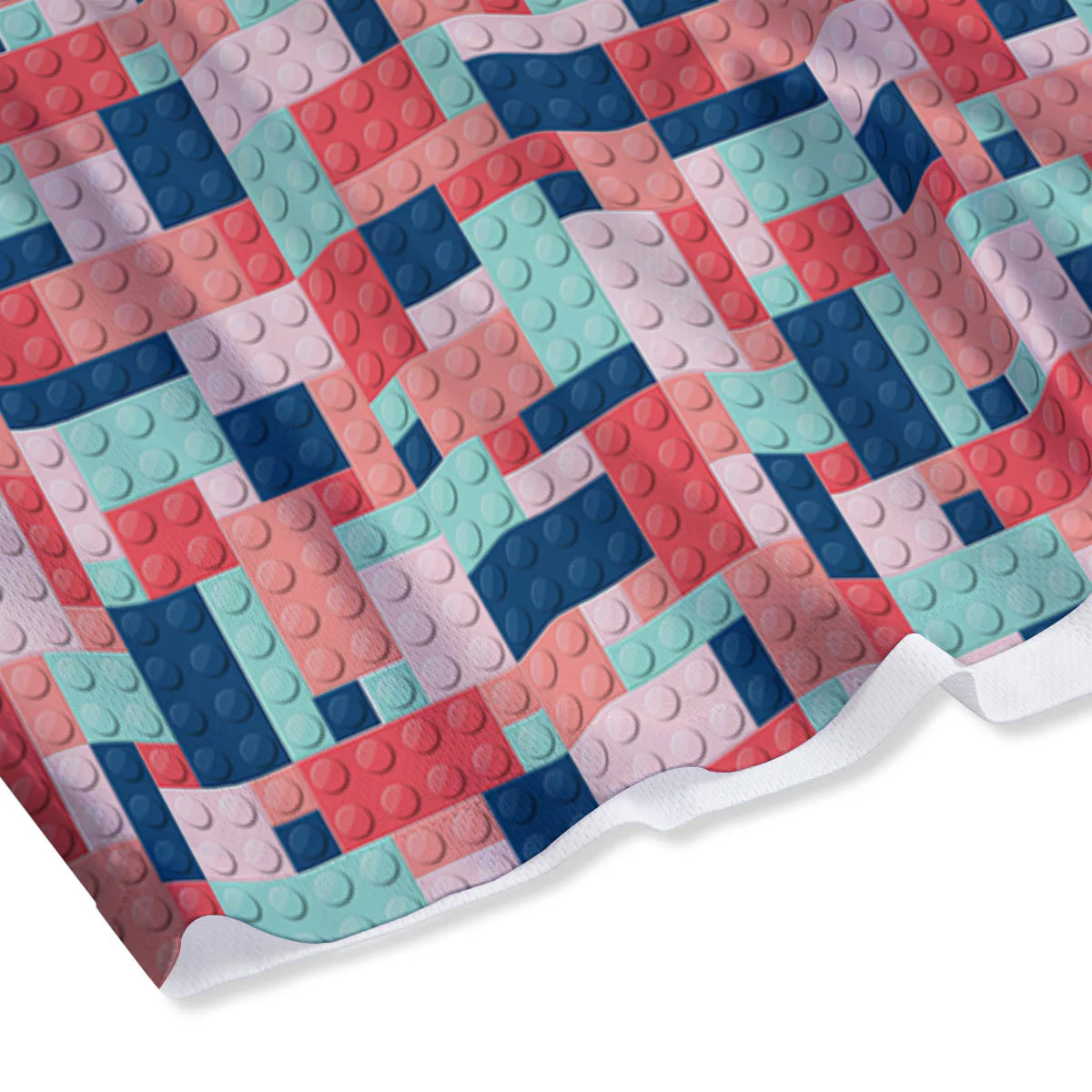 Puzzle Game Colorful Block Print Pattern Mesh Shorts - Image 4