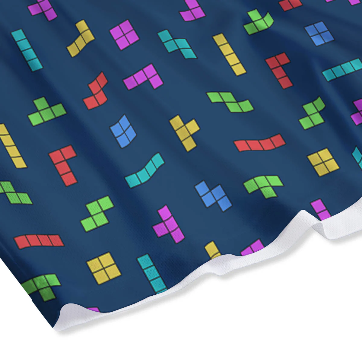 Puzzle Game Colorful Brick Print Pattern Mesh Shorts - Image 4