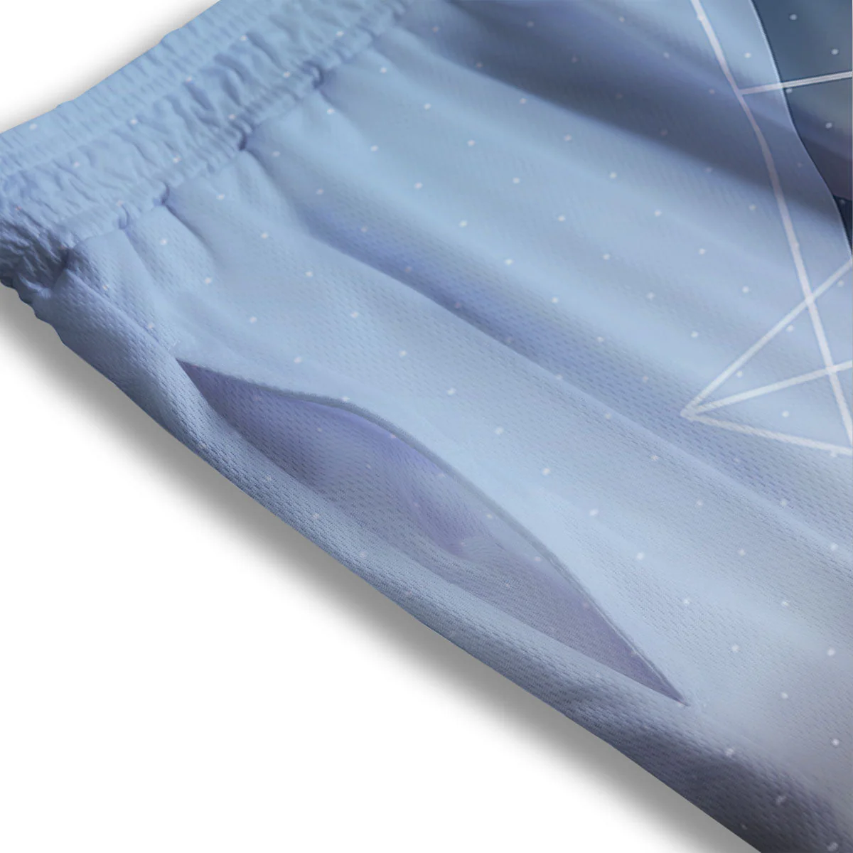 Pyramid Geometric Print Mesh Shorts - Image 3
