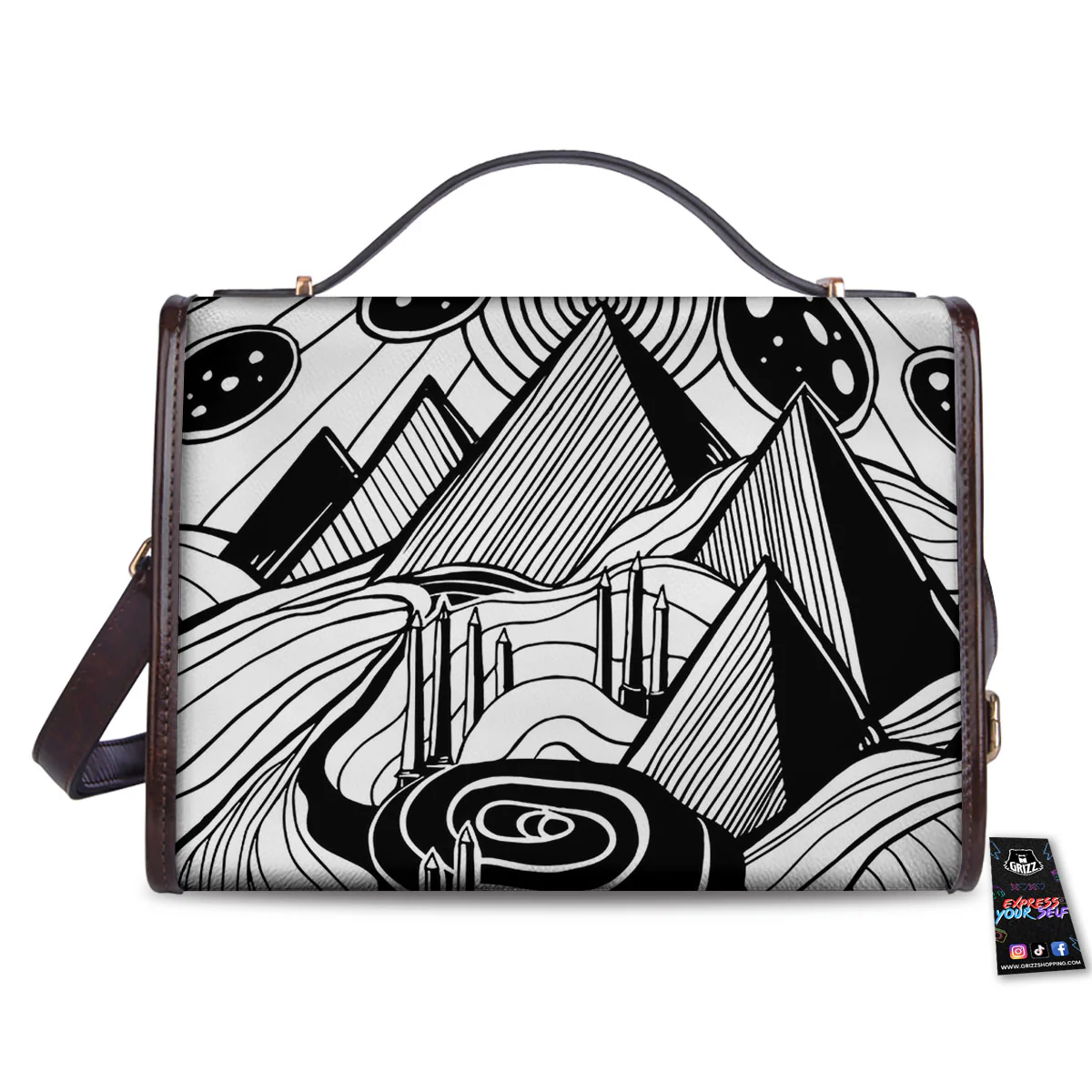 Pyramid UFO Print Women's Satchel Bag - Image 2