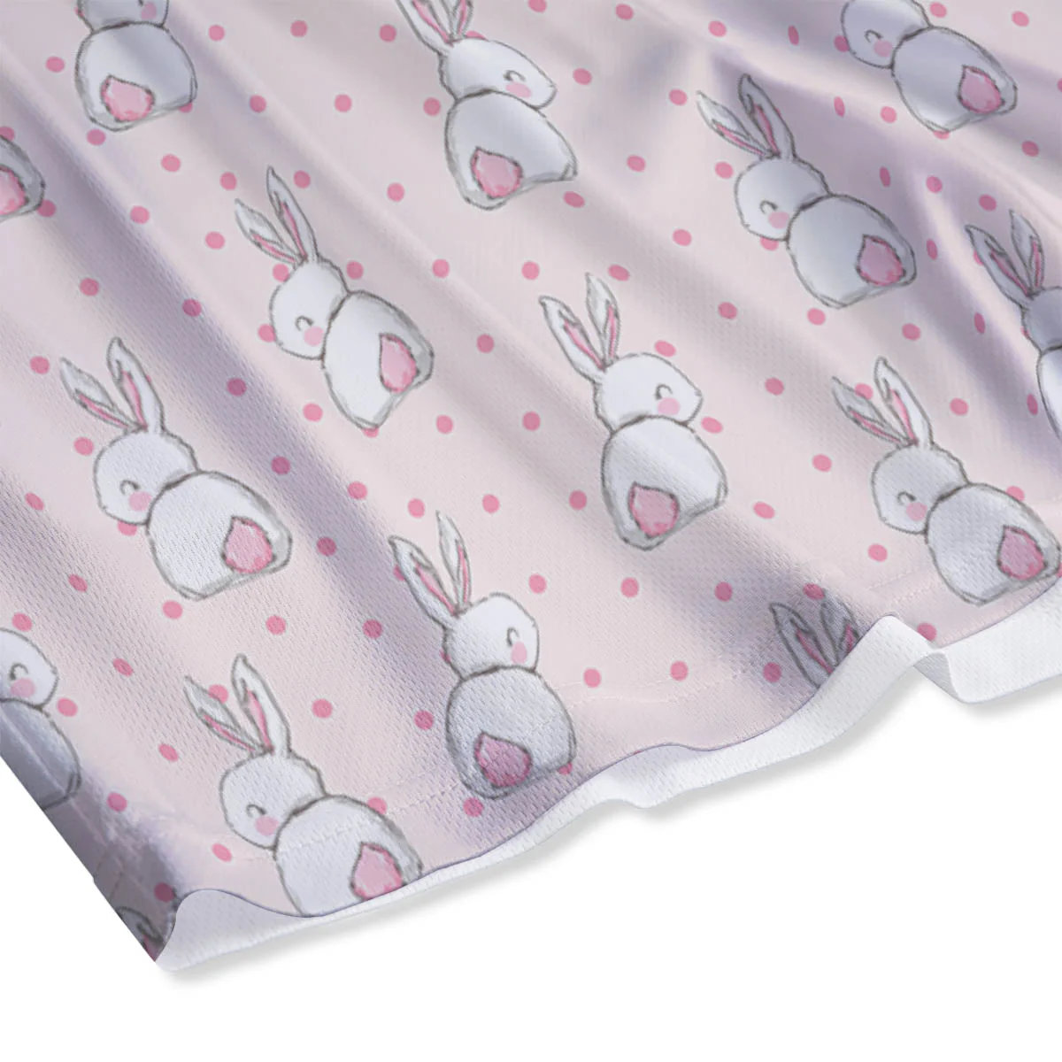 Rabbit Cartoon Print Pattern Mesh Shorts - Image 4