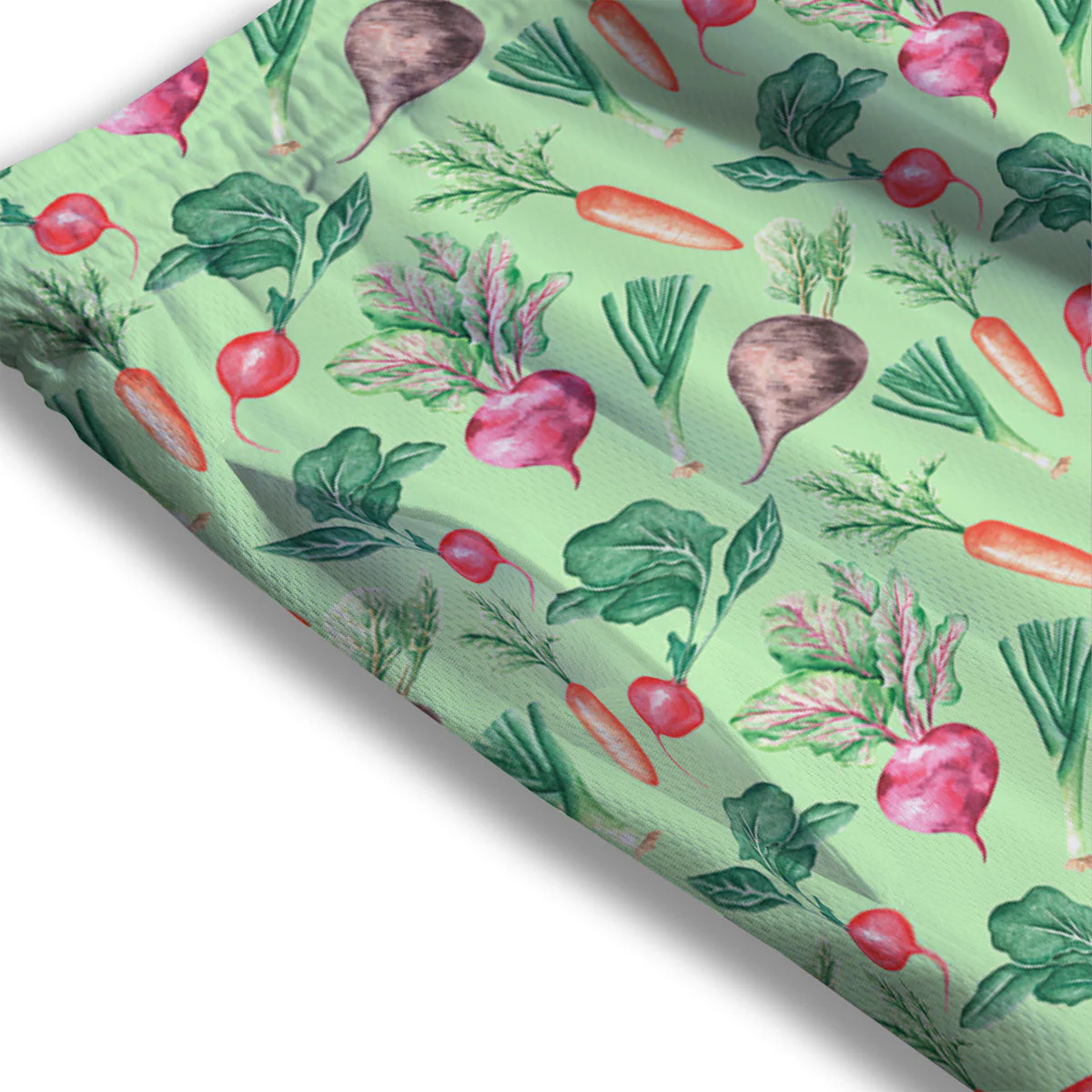 Radish And Watercolor Carrot Print Pattern Mesh Shorts - Image 3