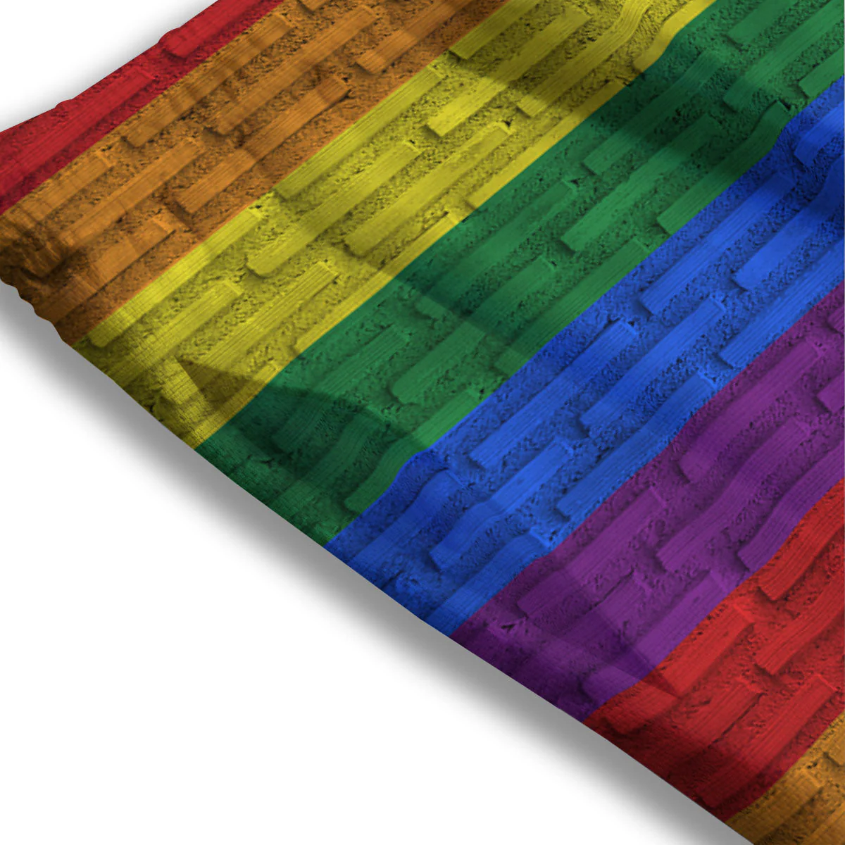 Rainbow Brick Wall LGBT Pride Print Mesh Shorts - Image 3