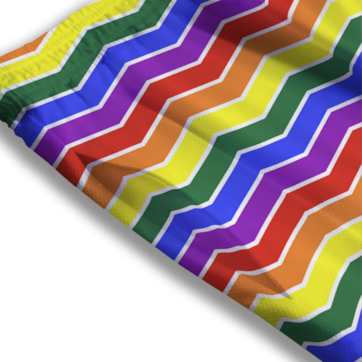 Rainbow Chevron LGBT Pride Print Pattern Mesh Shorts - Image 3