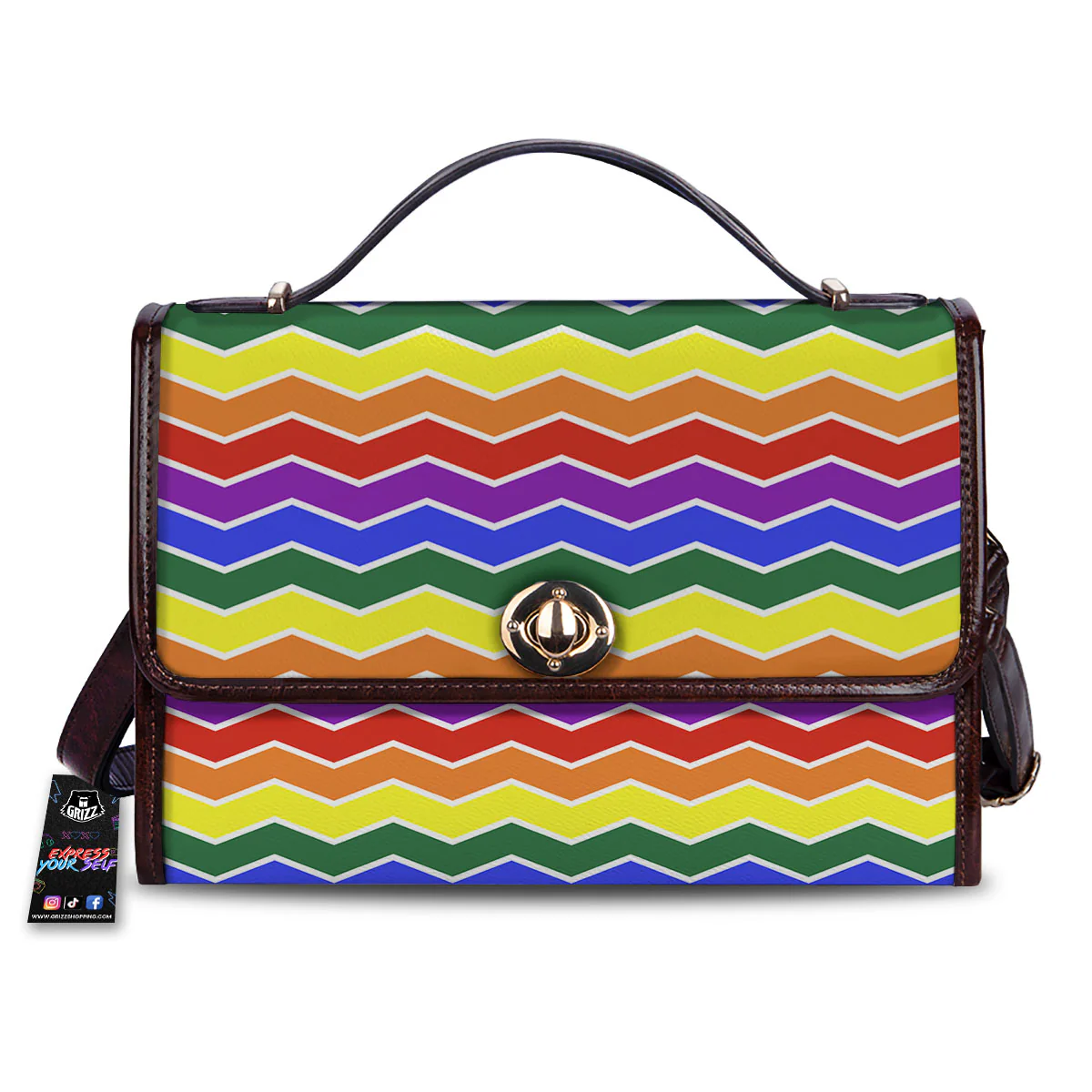 Rainbow Chevron LGBT Pride Print Pattern Women's Satchel Bag