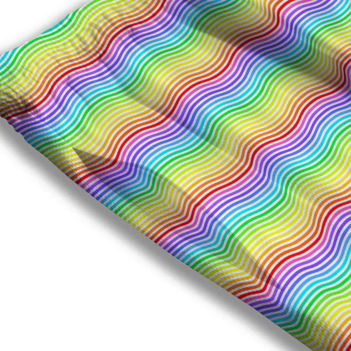 Rainbow Curved Print Pattern Mesh Shorts - Image 3