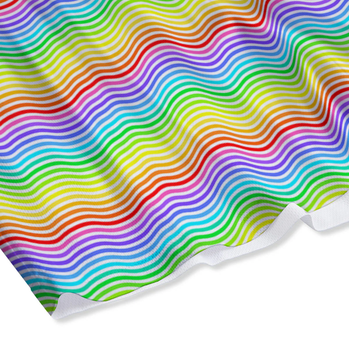 Rainbow Curved Print Pattern Mesh Shorts - Image 4