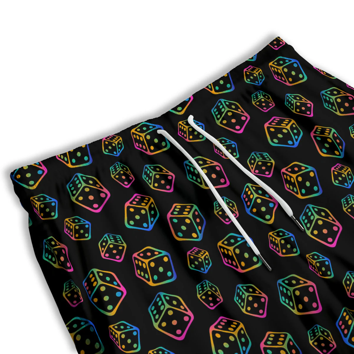 Rainbow Dice Print Pattern Men's Athletic Shorts - Image 3