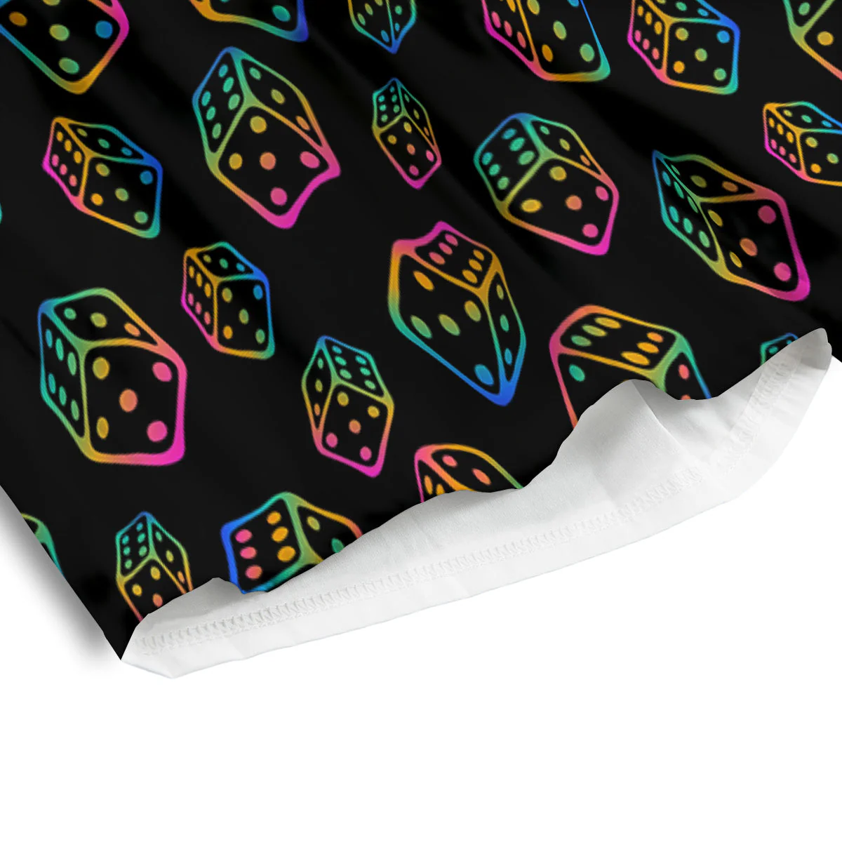 Rainbow Dice Print Pattern Men's Athletic Shorts - Image 4