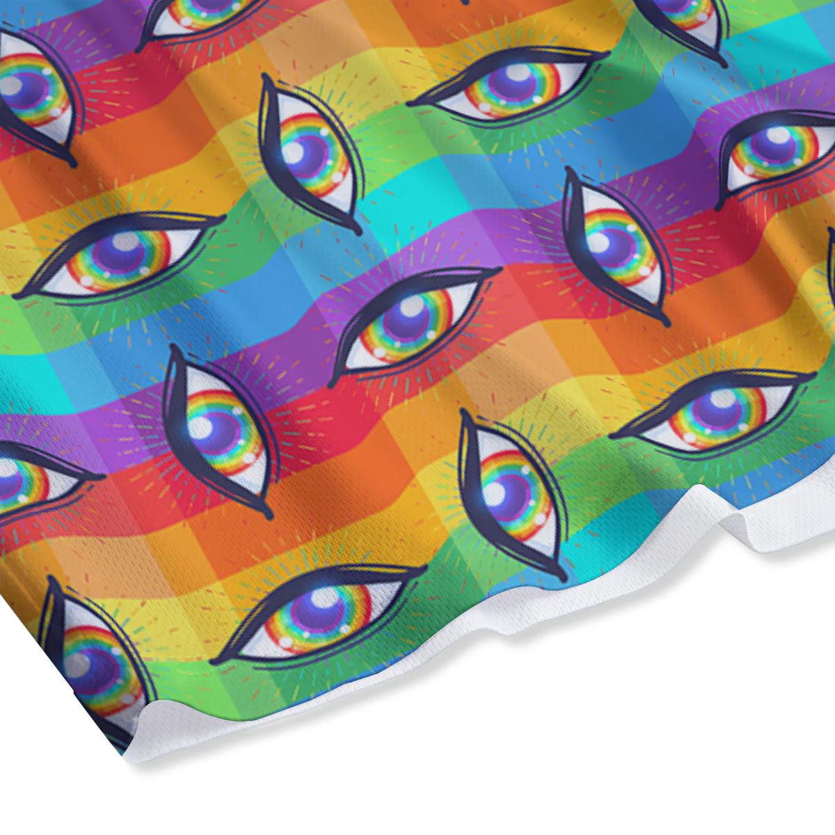 Rainbow Eyes LGBT Pride Print Pattern Mesh Shorts - Image 4