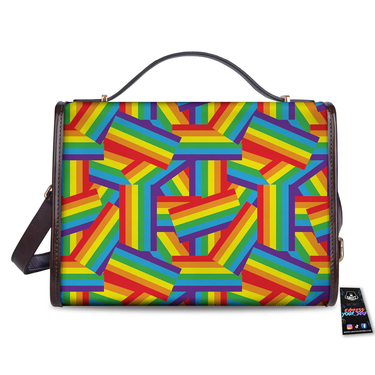 Rainbow Flag LGBT Pride Pattern Women's Satchel Bag - Image 2