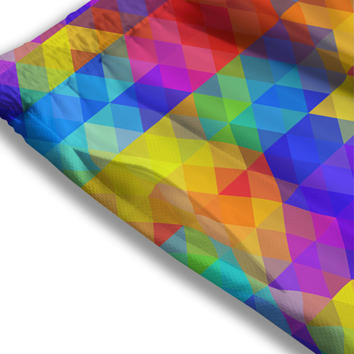 Rainbow Geometric Print Pattern Mesh Shorts - Image 3
