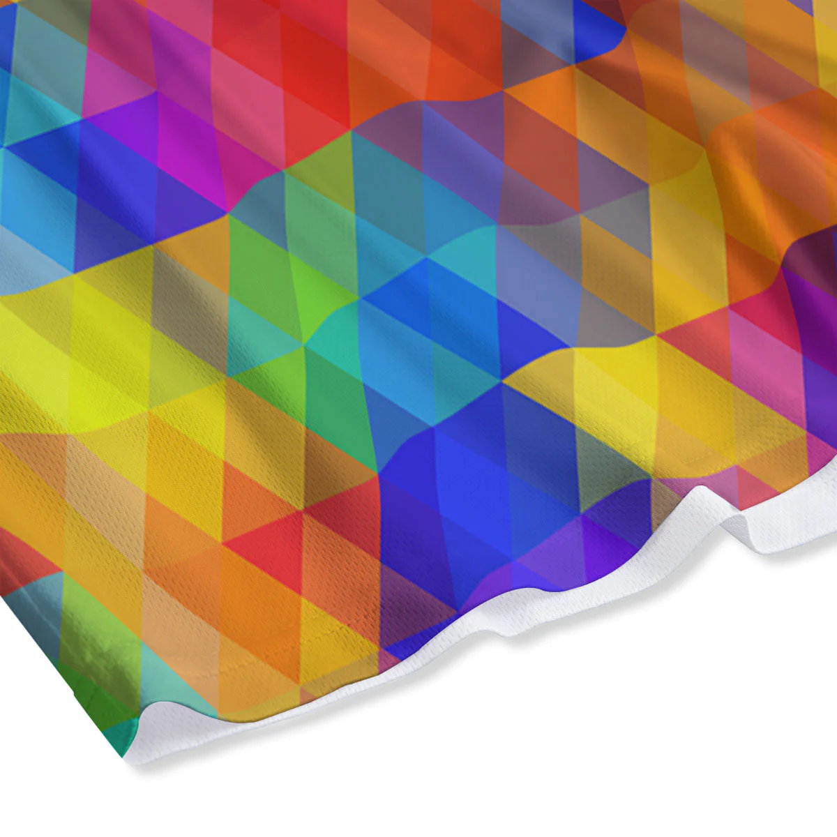 Rainbow Geometric Print Pattern Mesh Shorts - Image 4