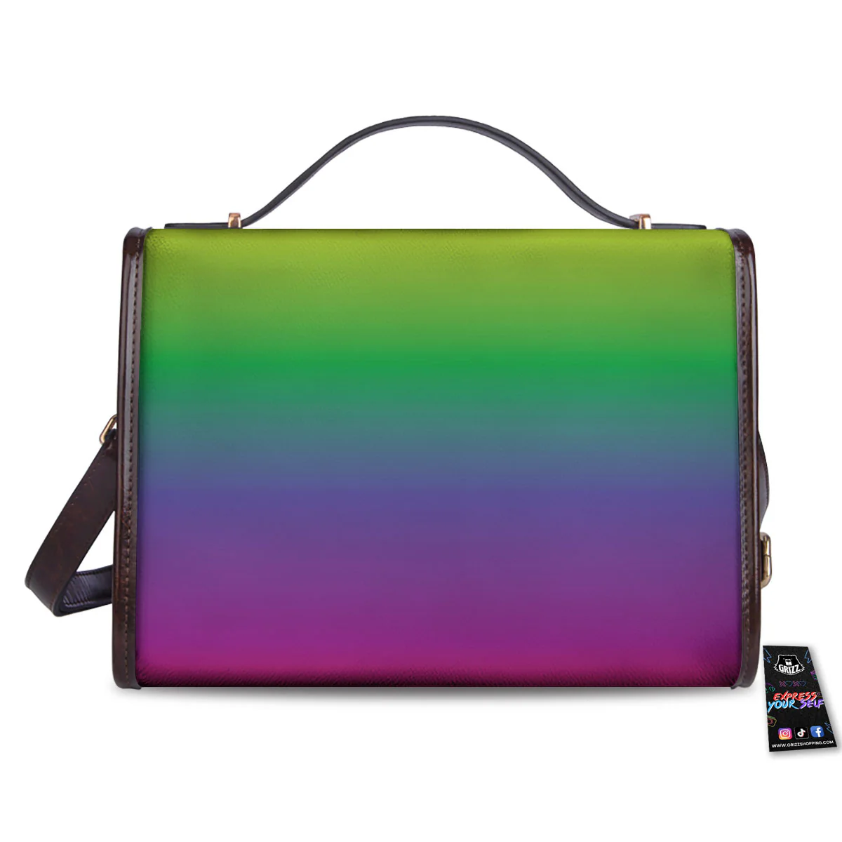Rainbow Gradient LGBT Pride Print Women's Satchel Bag - Image 2