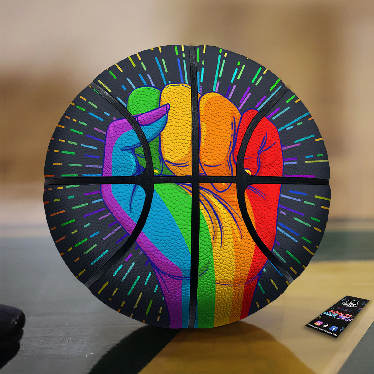 Rainbow Hand LGBT Pride Print Basketball