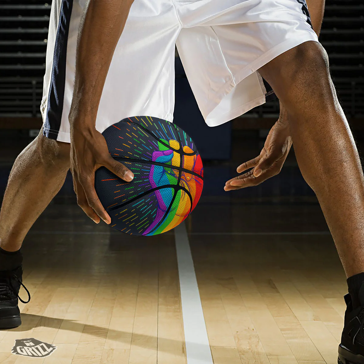 Rainbow Hand LGBT Pride Print Basketball - Image 3