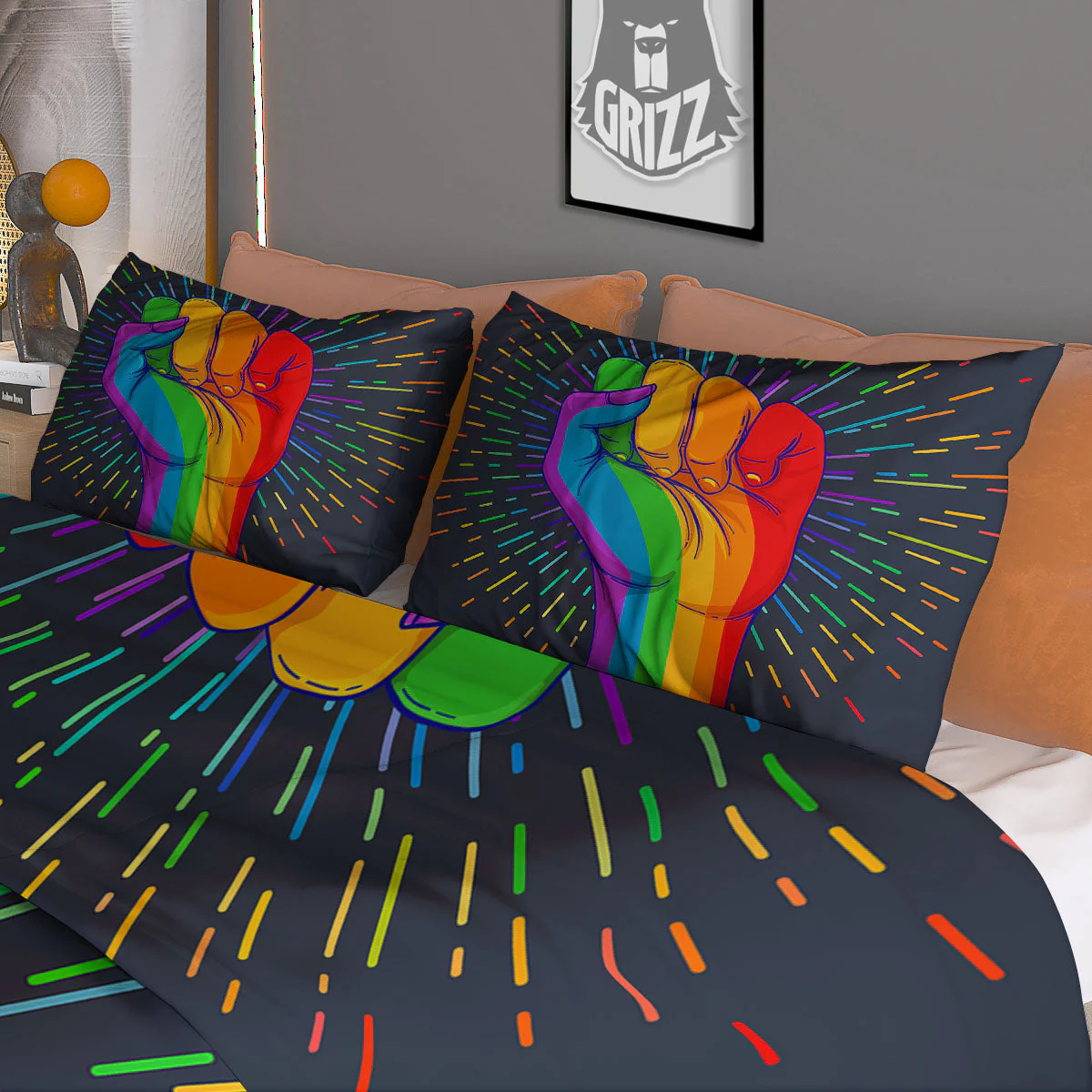 Rainbow Hand LGBT Pride Print Duvet Cover Bedding Set - Image 3