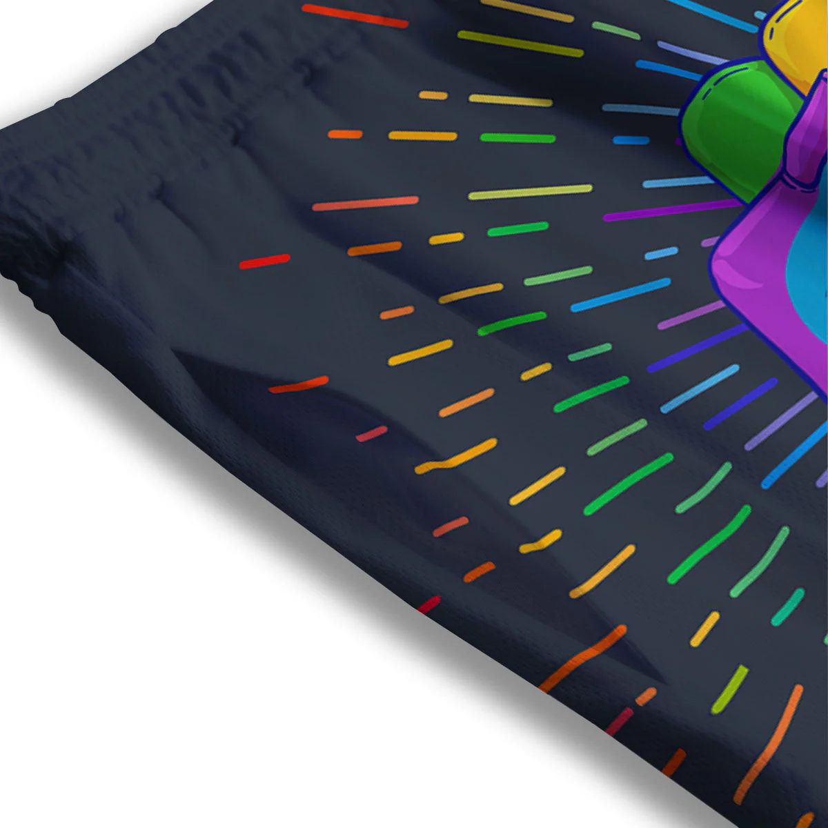 Rainbow Hand LGBT Pride Print Mesh Shorts - Image 3