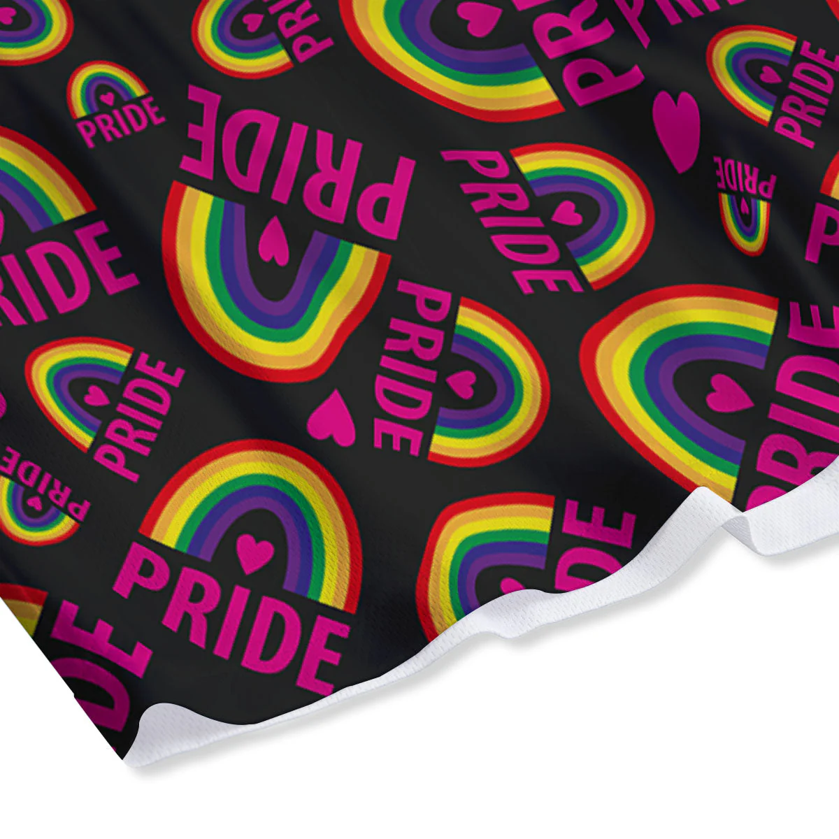 Rainbow Heart LGBT Pride Print Pattern Mesh Shorts - Image 4