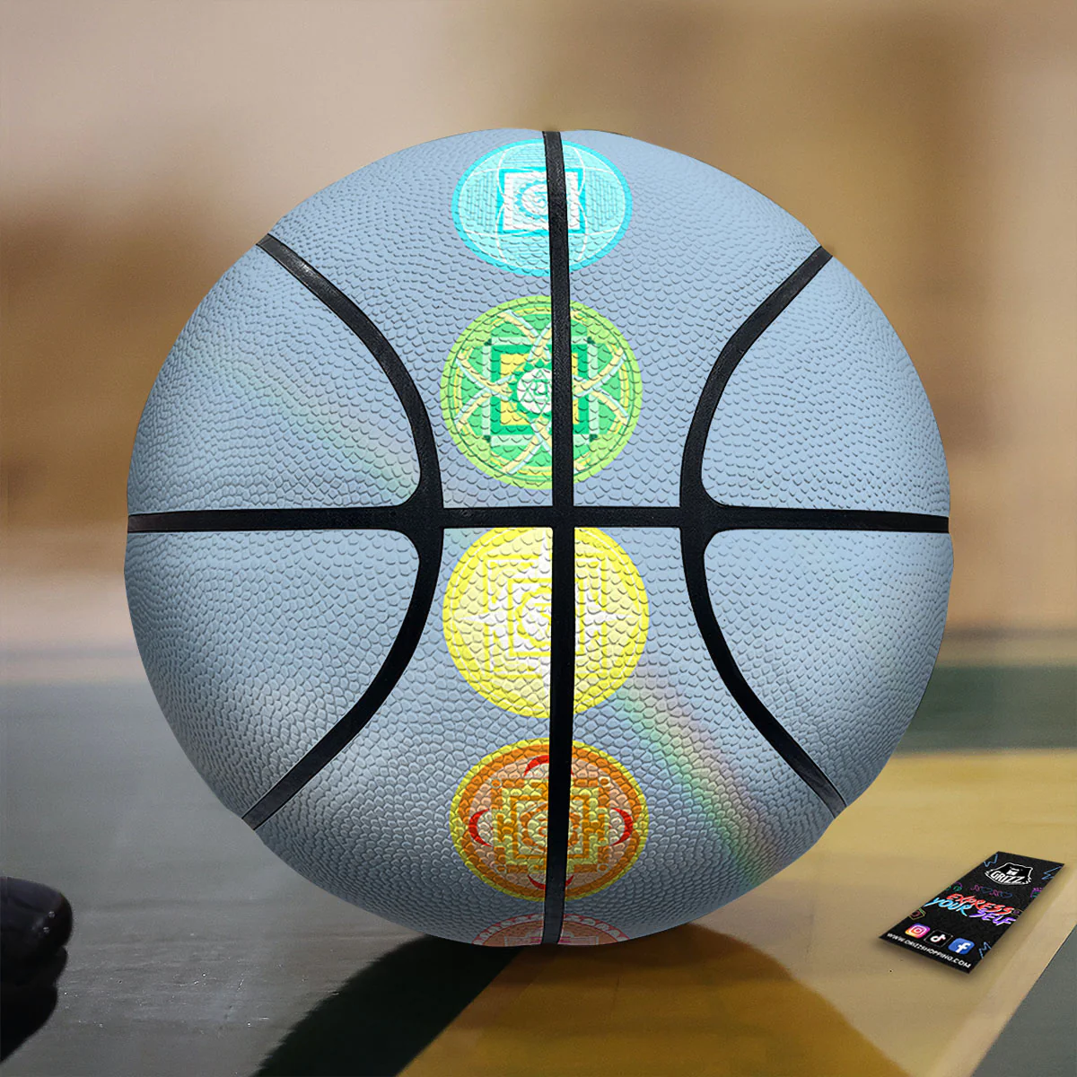 Rainbow Of Life Seven Chakras Print Basketball