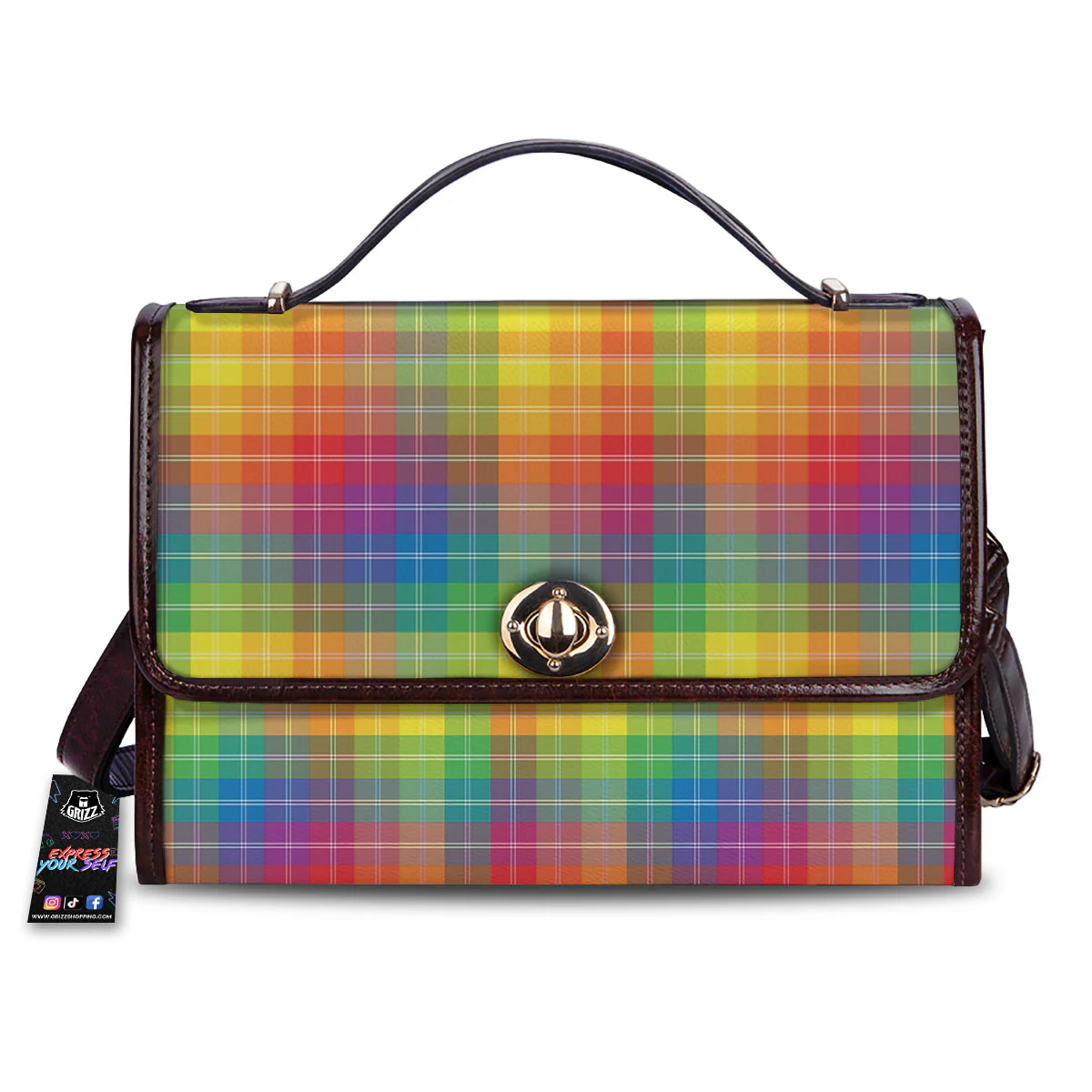 Rainbow Plaid LGBT Pride Print Pattern Women's Satchel Bag