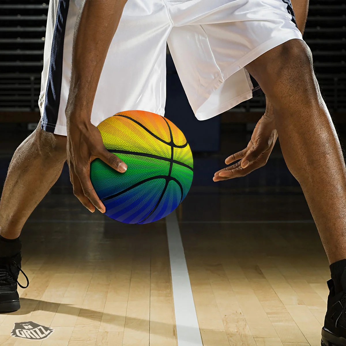 Rainbow Rays LGBT Pride Print Basketball - Image 3