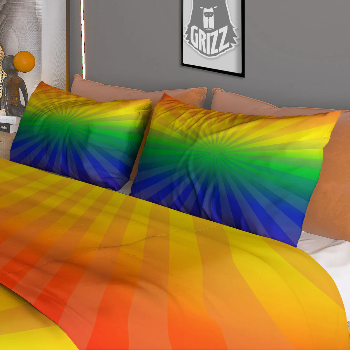 Rainbow Rays LGBT Pride Print Duvet Cover Bedding Set - Image 3