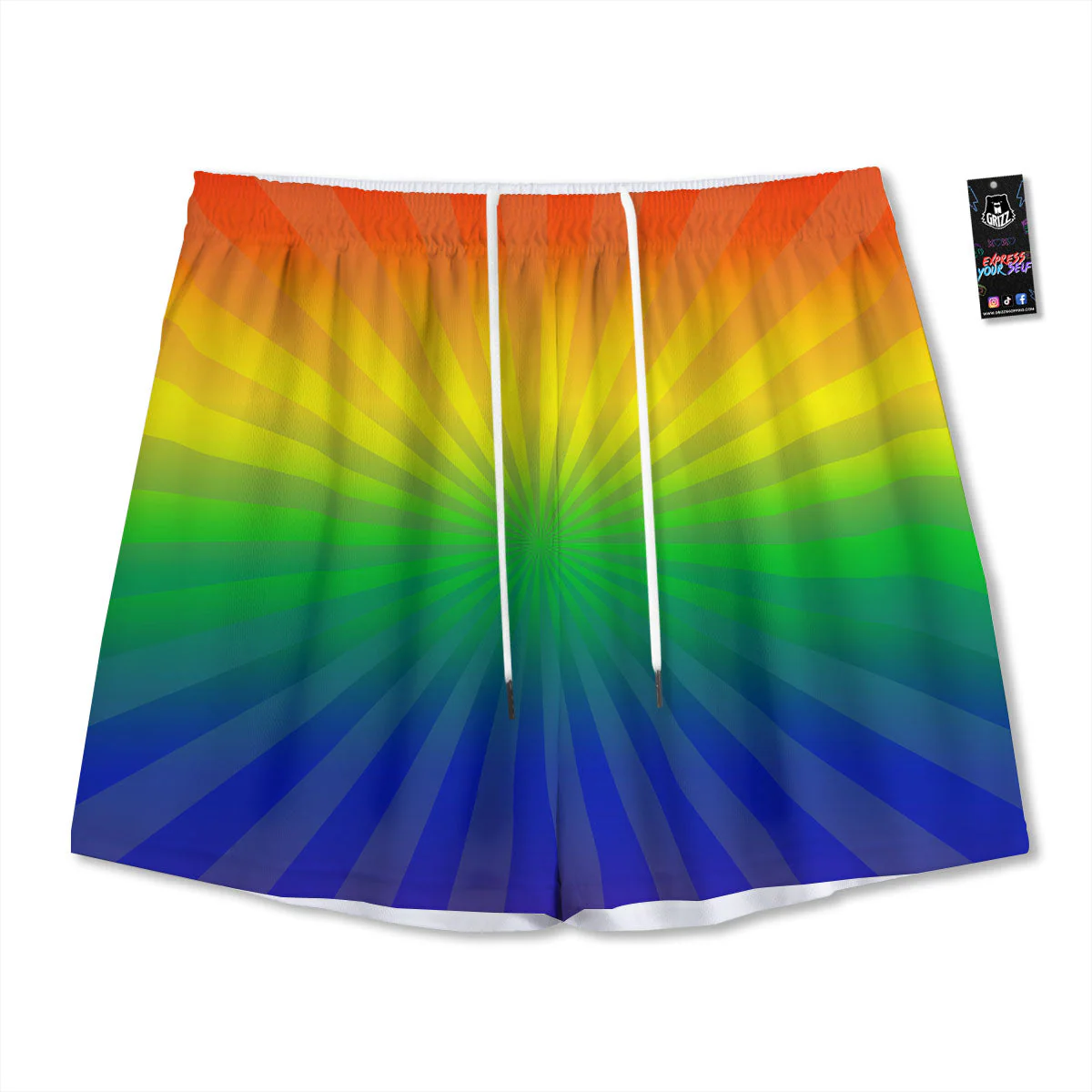 Rainbow Rays LGBT Pride Print Mesh Shorts
