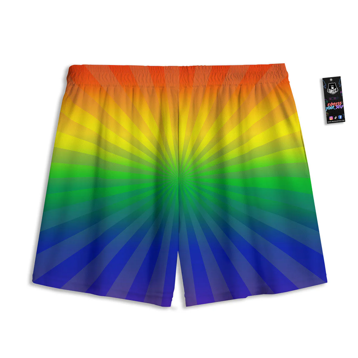 Rainbow Rays LGBT Pride Print Mesh Shorts - Image 2