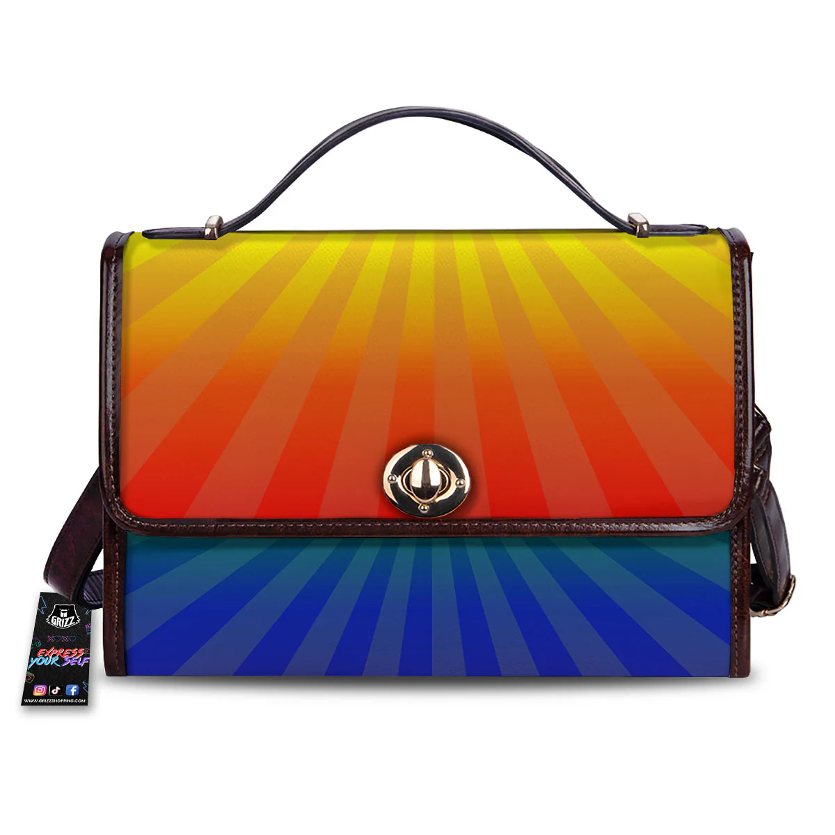 Rainbow Rays LGBT Pride Print Women's Satchel Bag