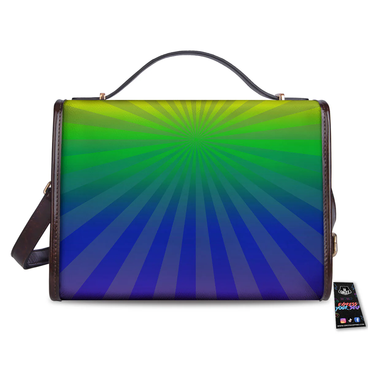Rainbow Rays LGBT Pride Print Women's Satchel Bag - Image 2