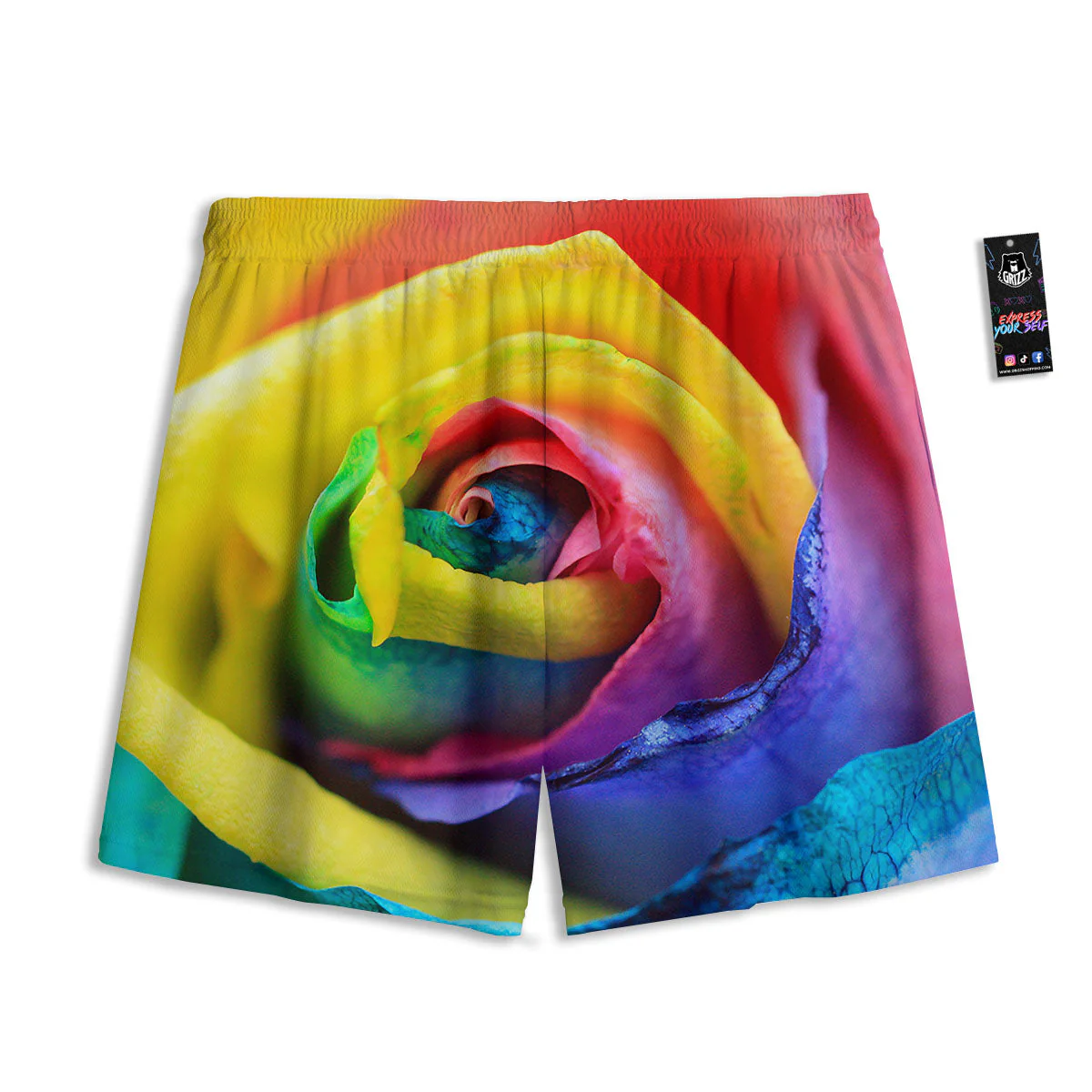 Rainbow Roses LGBT Pride Print Mesh Shorts - Image 2