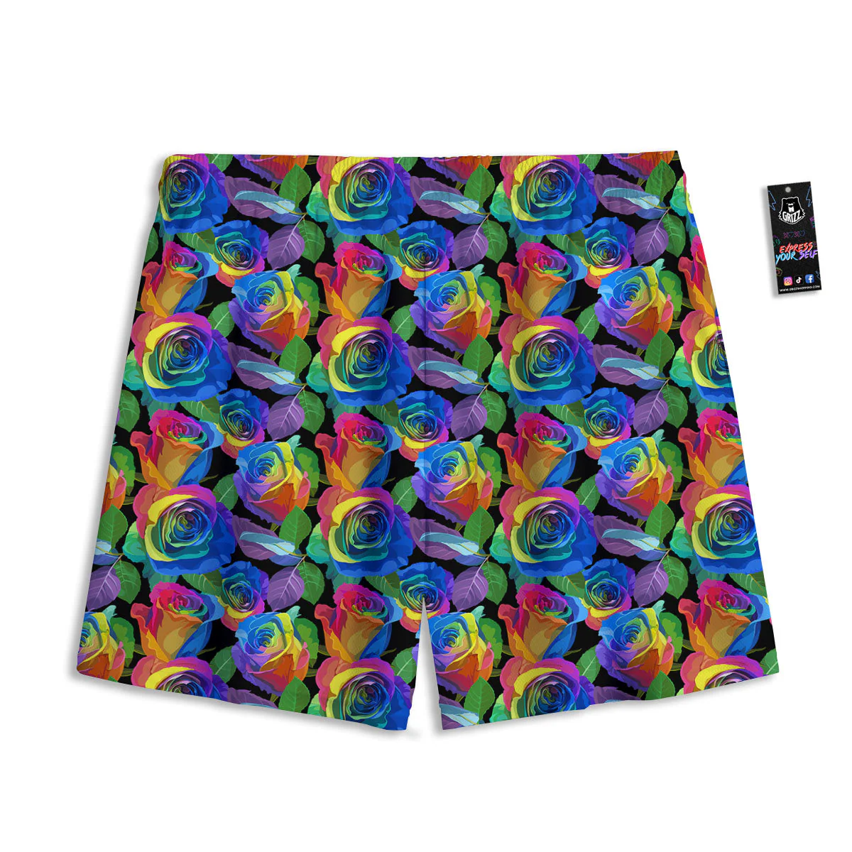 Rainbow Roses LGBT Pride Print Pattern Mesh Shorts - Image 2