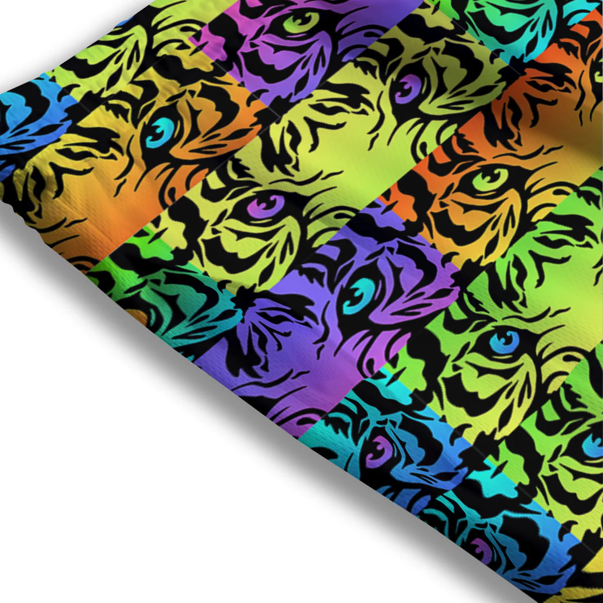 Rainbow Tiger Eyes Print Pattern Mesh Shorts - Image 3
