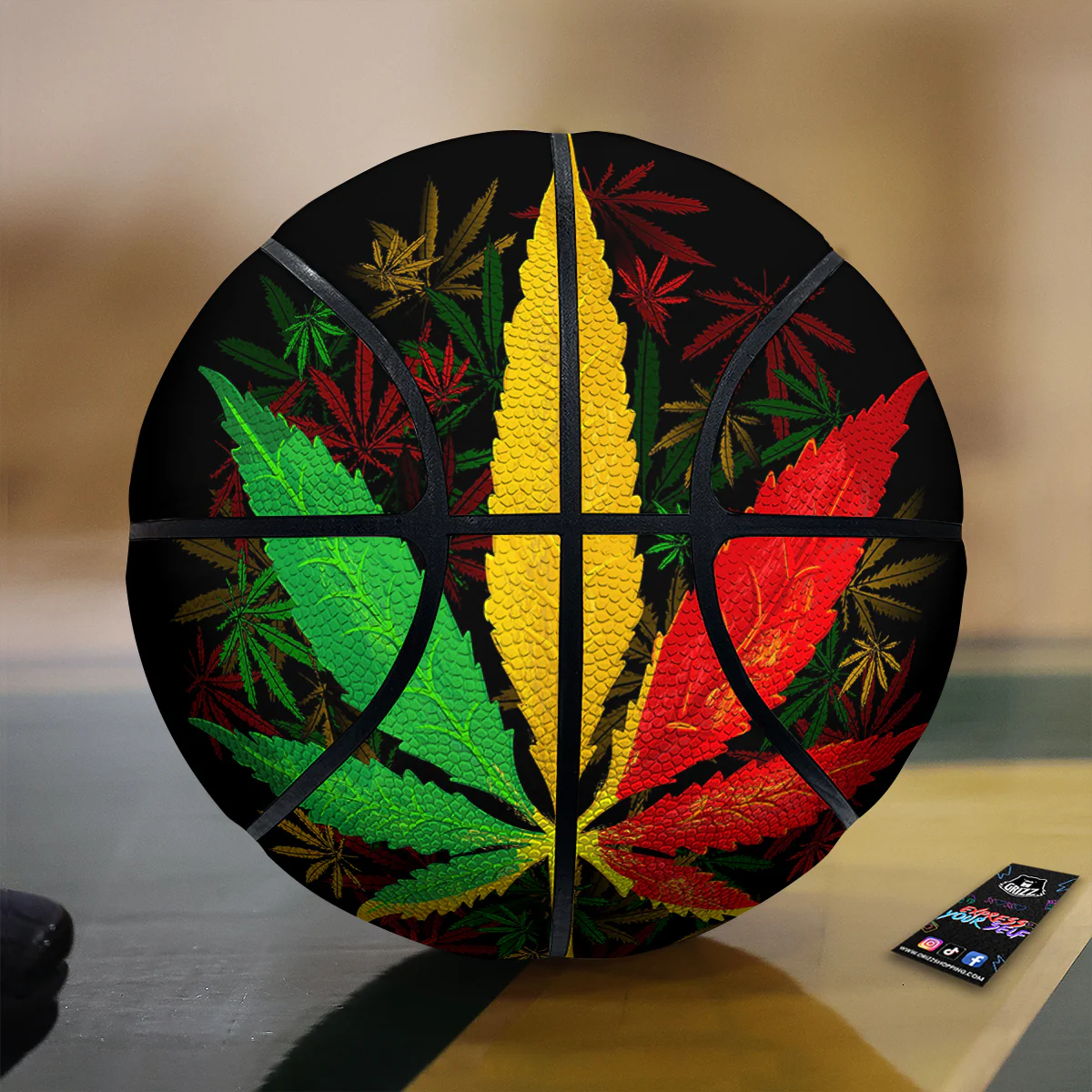 Rasta Cannabis Print Basketball