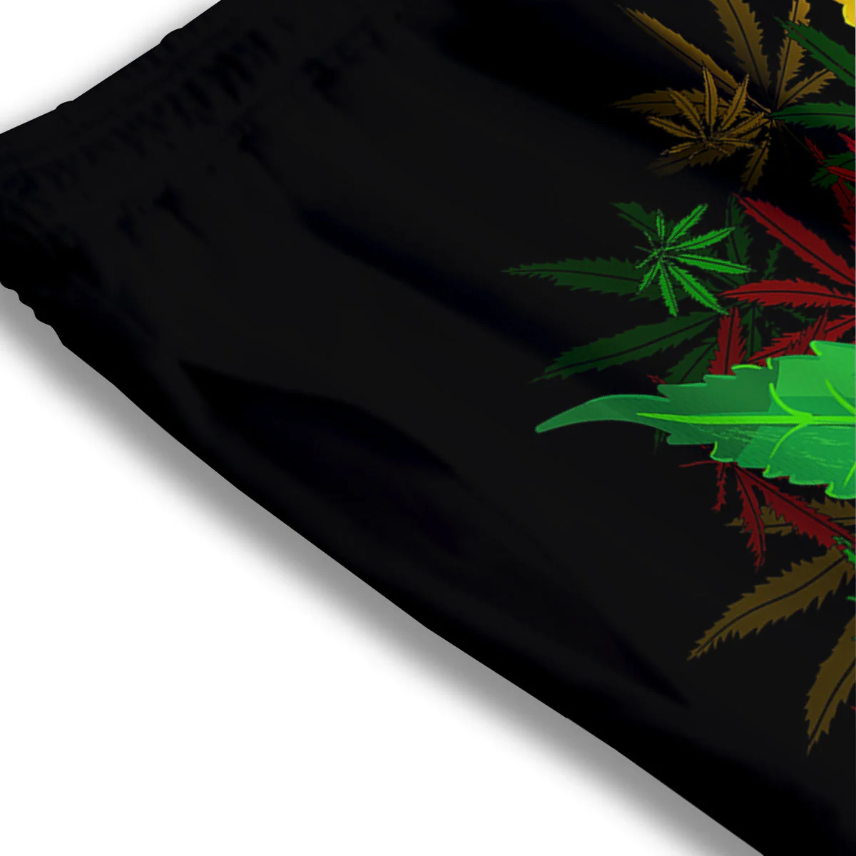 Rasta Cannabis Print Mesh Shorts - Image 3