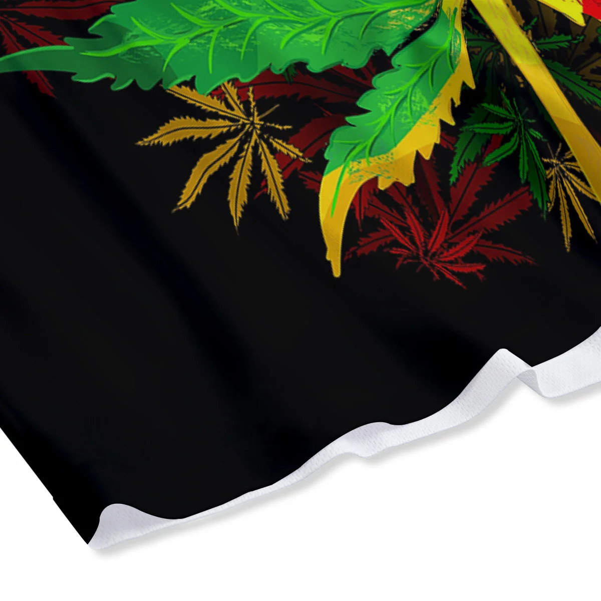 Rasta Cannabis Print Mesh Shorts - Image 4