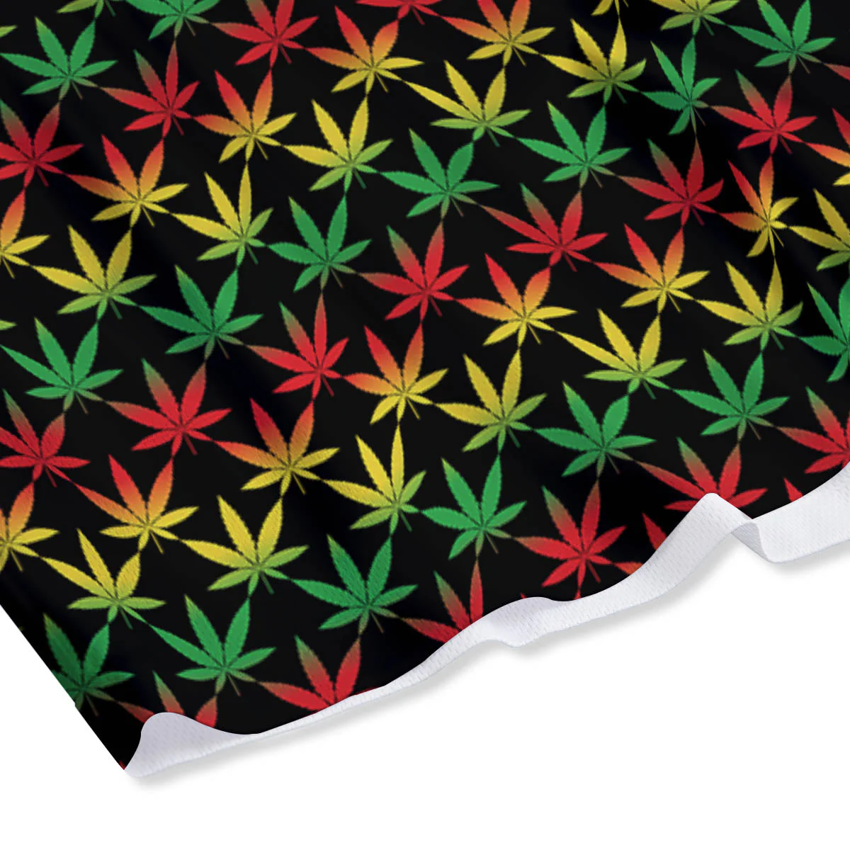 Rasta Cannabis Print Pattern Mesh Shorts - Image 4