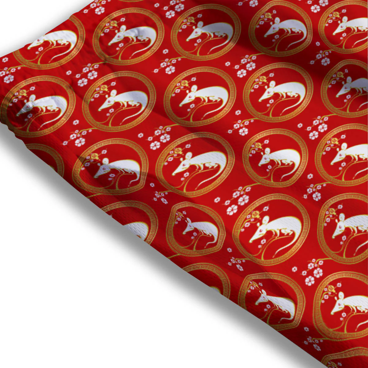 Rat Zodiac Chinese Print Pattern Mesh Shorts - Image 3
