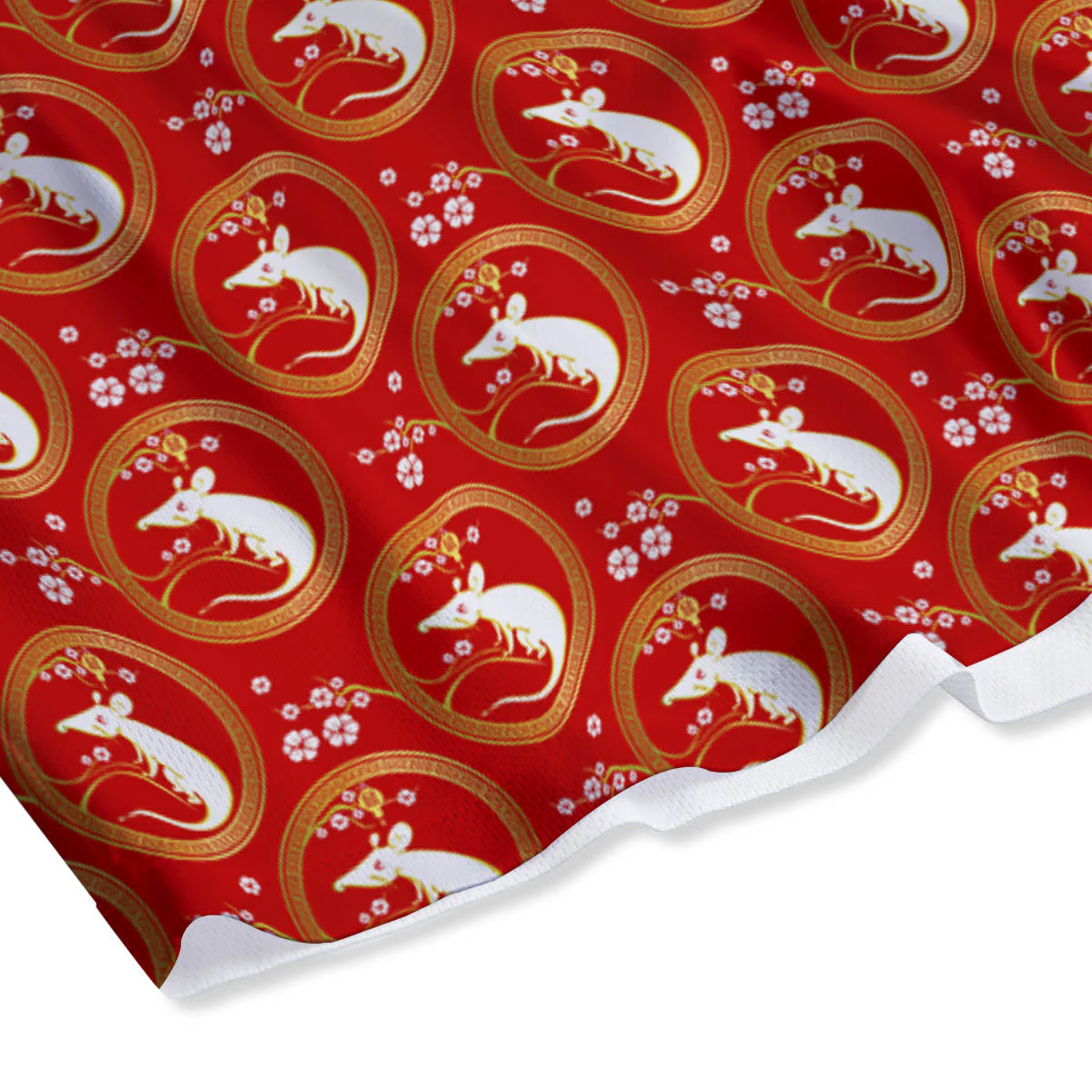 Rat Zodiac Chinese Print Pattern Mesh Shorts - Image 4