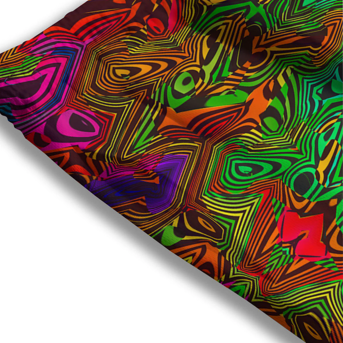 Rave Psychedelic Print Pattern Mesh Shorts - Image 3