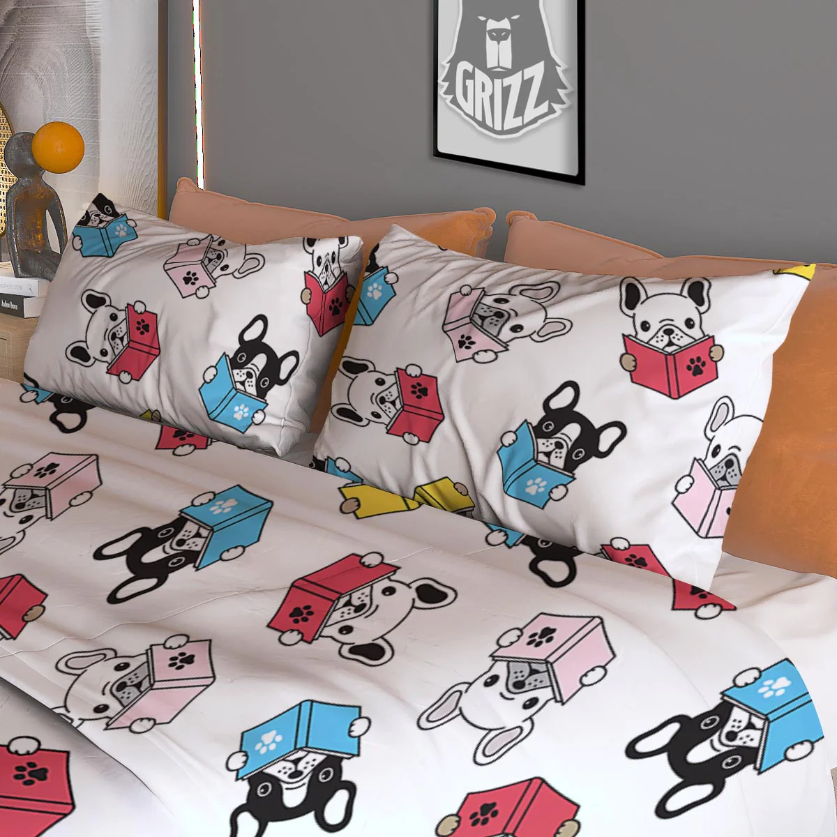 Reading Book Polar Bear Print Pattern Duvet Cover Bedding Set - Image 3