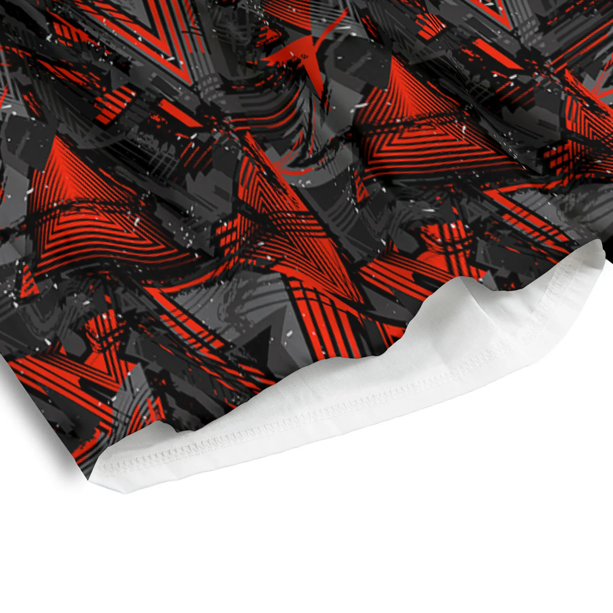 Red Abstract Grunge Print Pattern Men's Athletic Shorts - Image 4