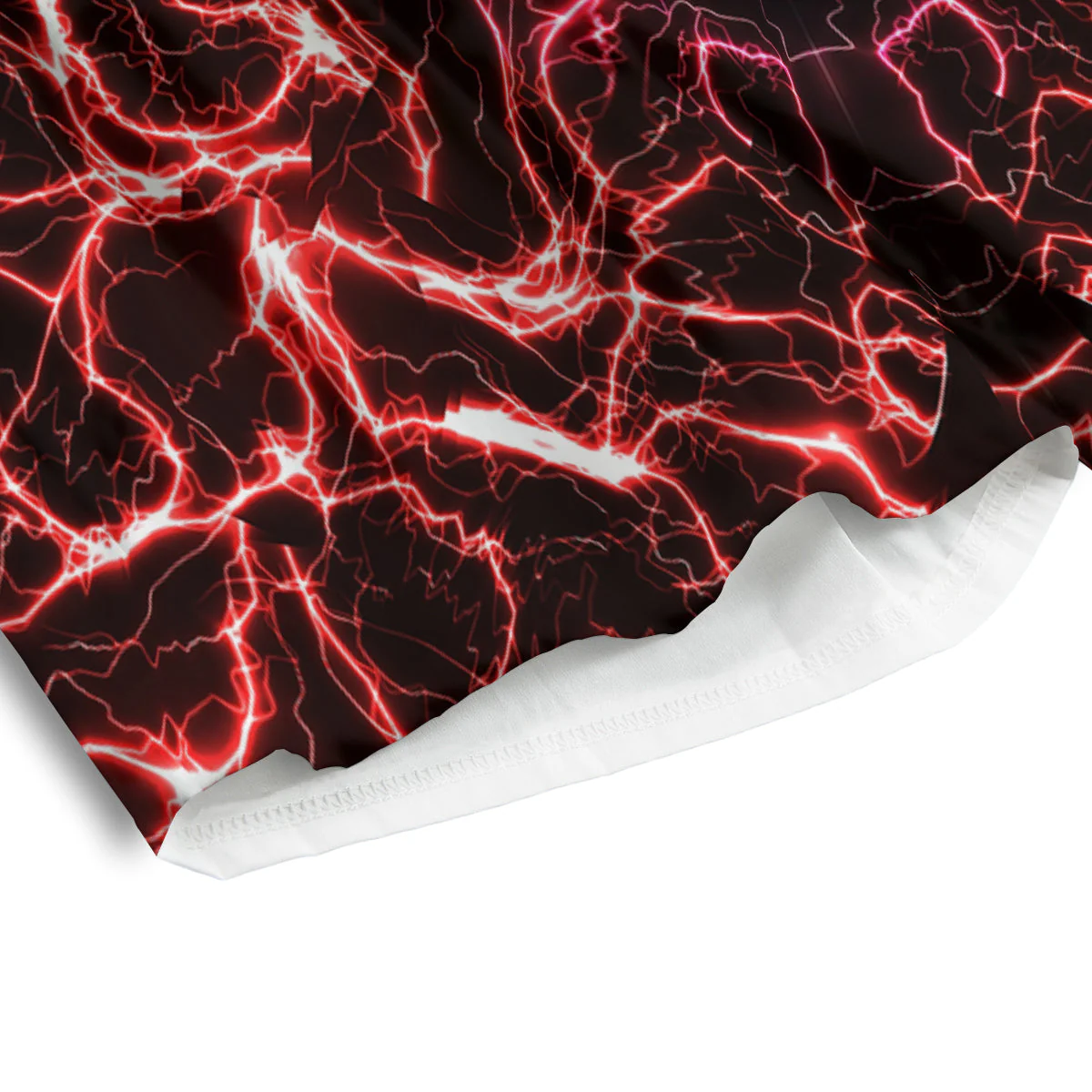 Red And Blue Electrical Print Men's Athletic Shorts - Image 4